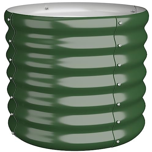 vidaXL Garden Planter Galvanised Steel 40x40x36 cm Green