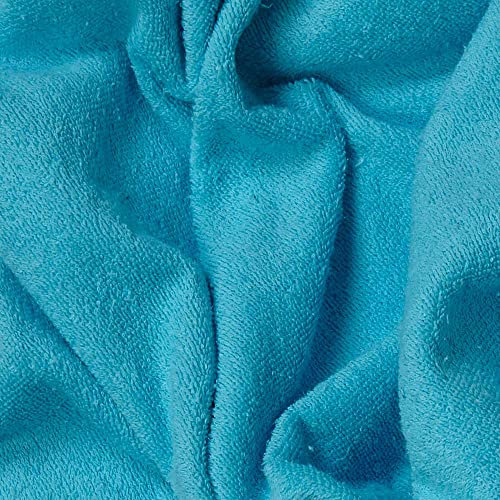 Kt KILOtela Frottee-Stoff, Baumwolle, Handtücher, Baby-Accessoires, Bademäntel, 100 cm lang x 160 cm breit, türkisblau – 1 m