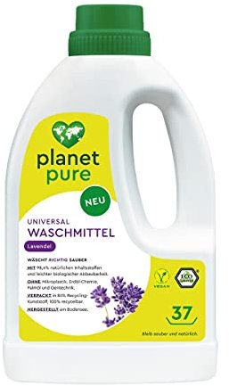 PLANET PURE Universal Waschmittel 37 WL, Lavendel, 98,4% natürliche Inhaltsstoffe