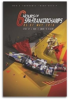 ALTUY Poster World Endurance Championship, 6 Stunden von Spa, Francorchamps, dekoratives Gemälde, Leinwand-Poster, 60 x 90 cm