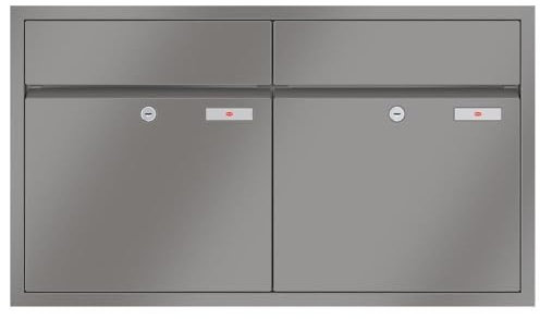 RENZ/Plan / 2er Unterputz-Briefkastenanlage Einbau-Briefkasten/RAL-Farbe 9007 Volumen 28 L/Dein-Briefkasten.de
