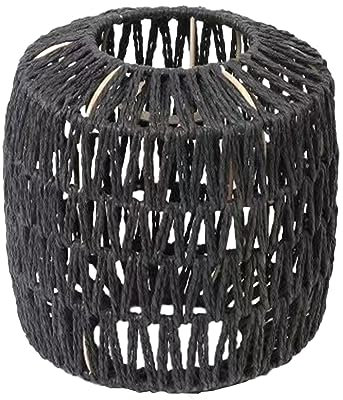 Tacery Rattan-Lampenschirm, kleine Boho-Lampenschirme, Pendelleuchtenschirm mit gewebtem Papierseil, Deckenventilator-Lichtabdeckungen, zarter Rattan-Kronleuchter-Lampenschirm, Heimdekoration