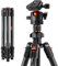 HUIOP K&F Concept Trépied pour Appareil Photo Portable Fibre de Carbone 162cm/63.78 Max. Hauteur 8 kg / 17,64 LB acité de Photographie à Faible Angle Trépied de Voyage avec Sac de Transport