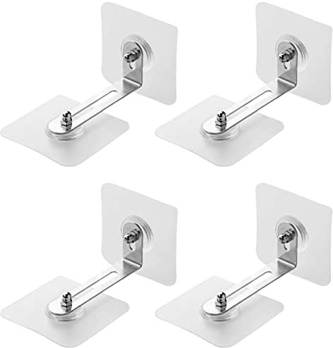 4 pcs Anclaje Mueble Pared,Anclajes para Muebles,Anclajes Gabinete para Pared,Kit antivuelco Adhesivo,Soporte de Pared Anti-punta para Estanterías,Armarios,Aparadores
