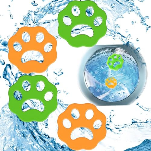 Ywwltt 4 Pièces Épilateur de Poils D'animaux, Anti Poil Machine à Laver, Vêtements Épilateur pour Machine à Laver, Attrape Poils Machine a Laverpour Enlever Les Poils d'animaux