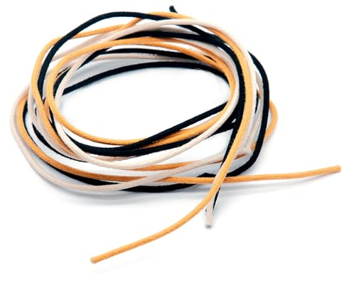 Gewachster Gitarrendraht im Vintage-Stil, mit Stoff überzogen, 3,3 m (3,3 weiß/3,3 schwarz/3,3 gelb), Pushback-Draht für E-Gitarren-Upgrades-Kits