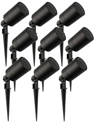 Ledvion - 9X LED Strahler, GU10 Fassung, Schwarz, 5W, IP65, inkl. Schnellanschluss
