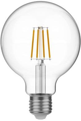 BeBulbs LED-Leuchtmittel, transparent, Globo G95, 4 W, 470 lm, E27, 2700 K, E04