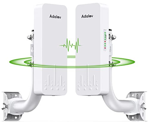 Adalov CPE660 WLAN Bridge 5.8GHz 3KM – Outdoor WiFi Bridge Set mit Halterung, PoE, 2 RJ45, 14dBi Antenne, für Kamera, Starlink, Garage, Scheune, Hof, Netzwerkverlängerung PtP/PtMP