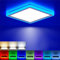 Matane Plafonnier LED RGB Dimmable, 24W avec télécommande, plafond panneau coloré 3000K-6500K pour salon, chambre, chambre d'enfant, cuisine, salle de bain, salle à manger, Carré plat ultra fin 32cm