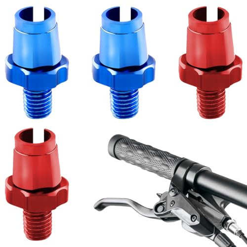 4 Piezas MTB Bicicleta Palanca de Freno Tornillos de Ajuste Perno de fijación Accesorios de Freno Adecuado para la mayoría de Las Bicicletas,Aleación de aluminio M7,rojo + azul(color)