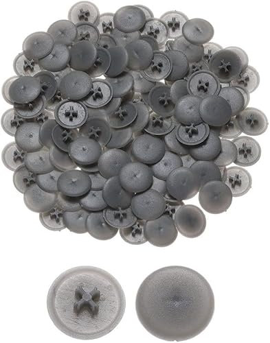 Assortiment de 100 cache-vis gris autotaraudeuses en plastique pour tête de vis cruciforme, armoire, décoration taraudeuse, vis autotaraudeuses, fixations (11 mm)