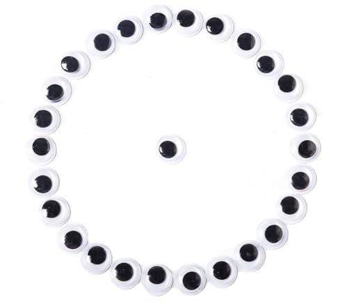 500 Stück Selbstklebende Wackelaugen klein 10mm Kulleraugen Selbstklebend, Kunststoff Augen zum Basteln Puppe Augen Schwarze Wackelaugen Bastelaugen Wiggle Googly eyes für DIY Kunsthandwerk Dekoration