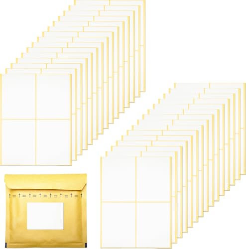 120PCS White Sticky Labels, 4x3 in Large Plain Stickers for Storage Boxes, Shipping & Packing Labels