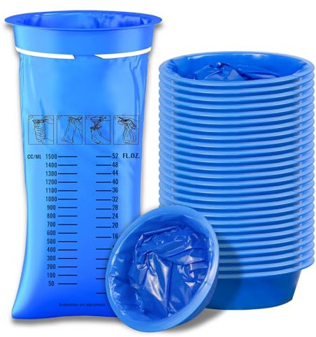 zeyedemo 28PCS Sick Bags Blue High Density Leakproof Odor Control Emesis Vomit Bags for Travel with Snap for Pregnant Women Car Bus or Aircraft
