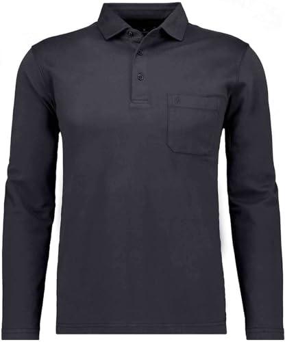 RAGMAN Herren Softknit-Polo Kent-Kragen, Velvet-Touch Schwarz-009, XXL