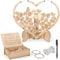 Wedding Guest Book, PVUEL Alternative Wood Heart Drop Guest Book for Guests to Sign, Wooden Hearts Wedding Decoration Set for Wedding Reception Birthday Graduation Party Memorial Days