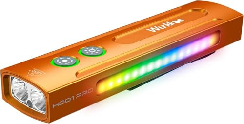 Wurkkos HD01 PRO Linterna, Linternas Recargables Haz Verde, Combo LED Blanco con Luz Lateral RGB, 1200 Lumens Linterna Portátil, con Triple Fuente de Luz Magnética Luces de Bolsillo para Trabajar