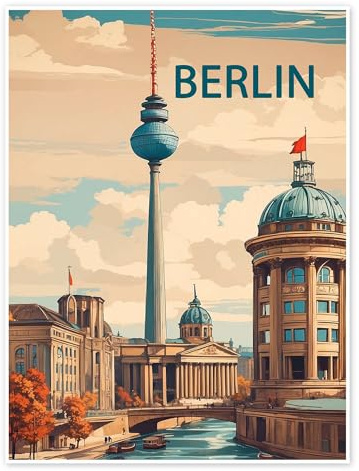 Berlin Reiseplakat Poster von nobelart 50 x 70 cm Wandbilder Wanddeko