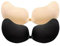 AWXUOCK Invisible Strapless Bras Reusable Stick On Bra Skin-Friendly Sticky Push Up Adhesive Bra for Party, Bar, Wedding, Beach, Backless for Women (UK, Cup & Band, B, Black+Beige)