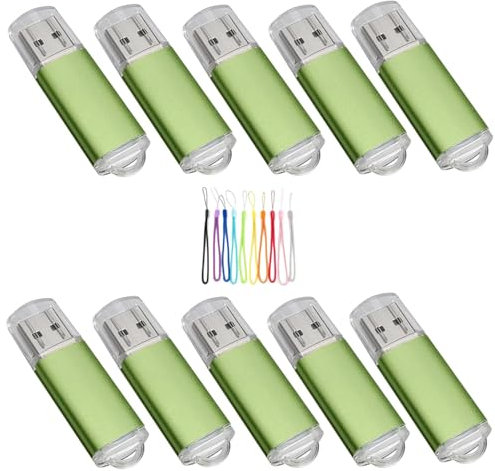 Yaxiny USB Sticks 8GB USB 2.0 Speicherstick 10 Stück Memory Stick Flash Drive USB-Flash-Laufwerk Metall Thumb Drive Externer Datenstick mit Lanyard
