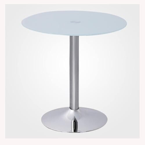 GYDUHYE Table de bistrot ronde moderne 2-4 places avec base chromée et plateau en verre, table de cuisine, table à manger 60/70/80 cm (taille : 70 cm, couleur : transparent) (taille : 70 cm, couleur :