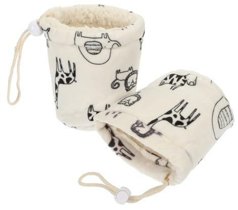 PartyKindom Lot De 2 Housses De Chauffe-Biberon pour Biberon Housses De pour Petit De Chaudes Isolantes en Sherpa Blanc