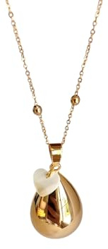 Bola de Grossesse En Forme de Goutte avec Breloque Cœur en Nacre, Disponible en Couleur Or, Or Rose, Argent, Cadeau Femme Enceinte
