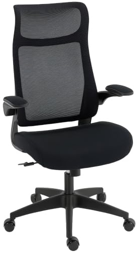 HOMCOM Bürostuhl, Ergonomischer Schreibtischstuhl, Kopfstütze, Schwarz | 3D Einstellbarer Armlehne, Höhenverstellbarer Computerstuhl Drehstuhl mit Wippfunktion, Netzbespannung