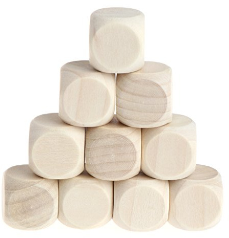 SLXLYH Unvollendete Holzwürfel Leere Quadratische Blöcke Abgerundete Ecken (10/12/14/16/18 Mm 10er Pack) Würfelspiel