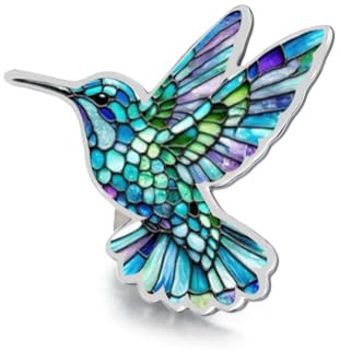 Amaxer Broche en émail en forme de colibri pour femme Épingles à cravate pour oiseaux Épingles à sac à dos Badges pour chapeaux Accessoires de décoration pour sacs