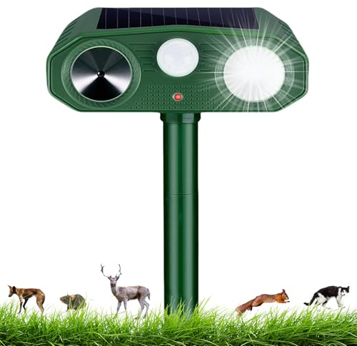 Katzenschreck Ultraschall, Solar Tiervertreiber Katzenabwehr, 3 Modi Ultraschall Abwehrmittel Hundeschreck Marderschreck mit Bewegungsmelder für Katzen, Hunde, Mäuse,Vögel, Marder