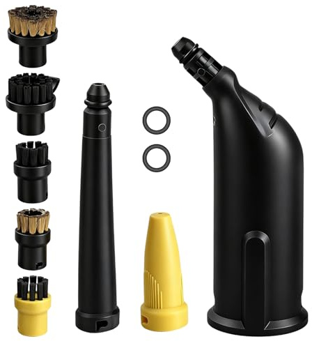 Vibrivio 10 Pcs Steam Cleaner Accessories for Kar cher, Accessories for Steam Cleaner Compatible with SC1 SC2 SC3 SC4 SC5, Extended Nozzle, Curved Nozzle, Round Brushes & Seals for Grout, Tile