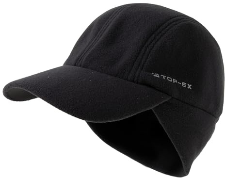 TOP-EX Damen Wintermütze Basecap mit Zopfloch, Fleece und Ohrenschutz | Wasserabweisend, reflektierend und fleecegefüttert mit Ohrenschutz und Zopfloch – für Laufen, Wandern, Camping und Skifahren