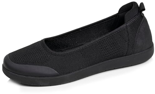 Isotoner Ballerines Femme Facile à Enfiler, Semelle à mémoire Forme,Confortable et légère, 40 EU, Noir perforé