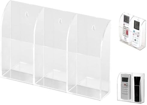 Discoball Montaje en pared Organizador Estuche Acrílico Control remoto Socket Aire acondicionado TV Control remoto Caja de almacenamiento (tres compartimientos)