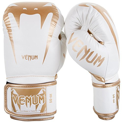 Venum Giant 3.0 Guantes de Boxeo, Muay Thai, Kickboxing, Unisex Adulto, Blanco/Dorado, 10 Oz