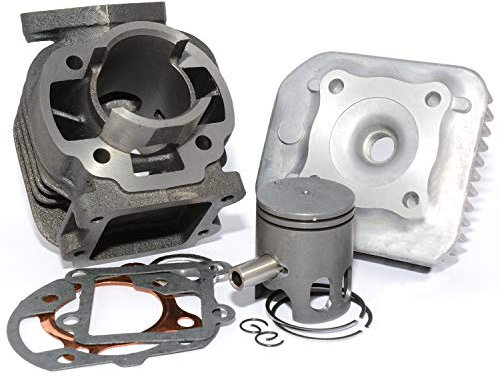 Easyboost Zylinder Kit 50 ccm Grauguss für MBK Booster Bw’s bis/ab 2004 Slider Stunt Rocket Next Minarelli stehend mit Zylinderkopf Kolben Kolbenringe