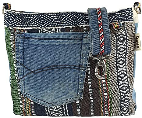 Sunsa Damen Taschen Umhängetasche Handtasche Canvas & Jeans. Große Boho Crossbody Tasche/bag Schultertasche, Geschenkideen für Frauen/Mädchen nachhaltige Produkte (jeans)