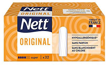 Nett Original Tampon sans Applicateur, Super, Boite de 32 Tampons