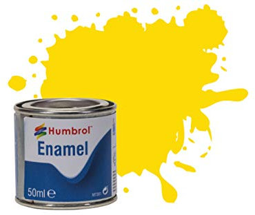 Humbrol Model Paint AQ0069 No 69 Yellow - 50ml Gloss Enamel Tinlet for Models, Plastic, Metal, Wood, Glass, Ceramics and Hobby Craft Kits