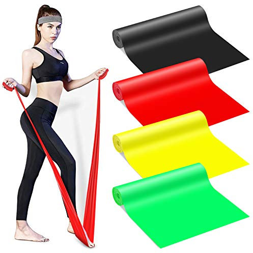 Fitnessbänder Set, Resistance Bands, Widerstandsbänder für Muskelaufbau Yoga, Gymnastikband für Männer und Frauen (4 Fitness Band)