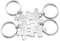 Zysta Free Engraving Puzzle Friendship Keyrings for 4 Personalised Best Friend BFF Keyring Set 4 Pcs Customised Silver Keychains Gifts