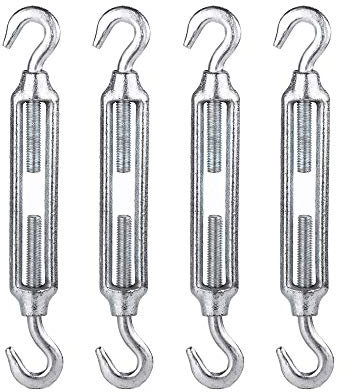 (4 Stück) Drahtspanner 12 x 125 mm Sieb M12 Stahl verzinkt DIN 1480 Hakenseil Seilspannung Schwerlast (4)