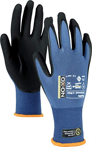 HandschuhMan. OX-ON Flexible Advanced 1902 Nitril Montagehandschuhe Größe 6-12, Extradünn und doch haltbar (12/3XL)
