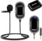 Microphone sans Fil de Lavalier UHF Système de Micro sans Fil d'enregistrement avec Monitoring en Temps réel et étui de Rangement, Compatible avec l'ordinateur et Le Reflex numérique