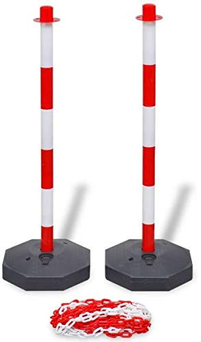 Straßen-Set mit Pfosten und Kette aus Kunststoff zur Abgrenzung und Management.