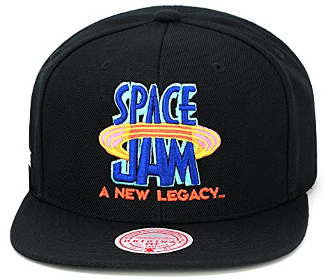 Mitchell & Ness Space Jam 2 Snapback Hat Cap – Schwarz/Königsblau, Schwarz, Einheitsgröße