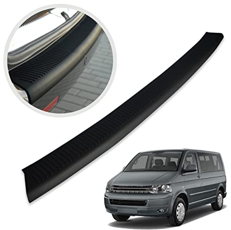 CHROMEMASTER Ladekantenschutz Kompatibel mit Volkswagen VW T5 Transporter 2003-2015 Caravelle/Multivan (Doppeltür und Luke); Kunststoff; Unsere Lackschutzleiste Sichert den Heckstoßfänger vor Kratzern