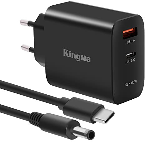 Cargador USB C 65W, Enchufe Tipo C Carga Rápida Con Puerto Doble USB Para DELL Inspiron14-7472 3501 XPS12 XPS13 3458 M3800